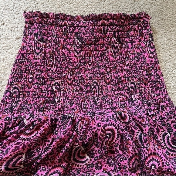 A.L.C. Kade Smocked Silk Mini Skirt Size: 4 - Picture 5 of 9